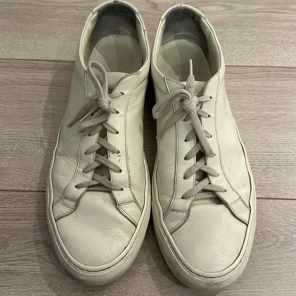 Men’s Cream Common Projects Original Achilles Sneakers | Size 12